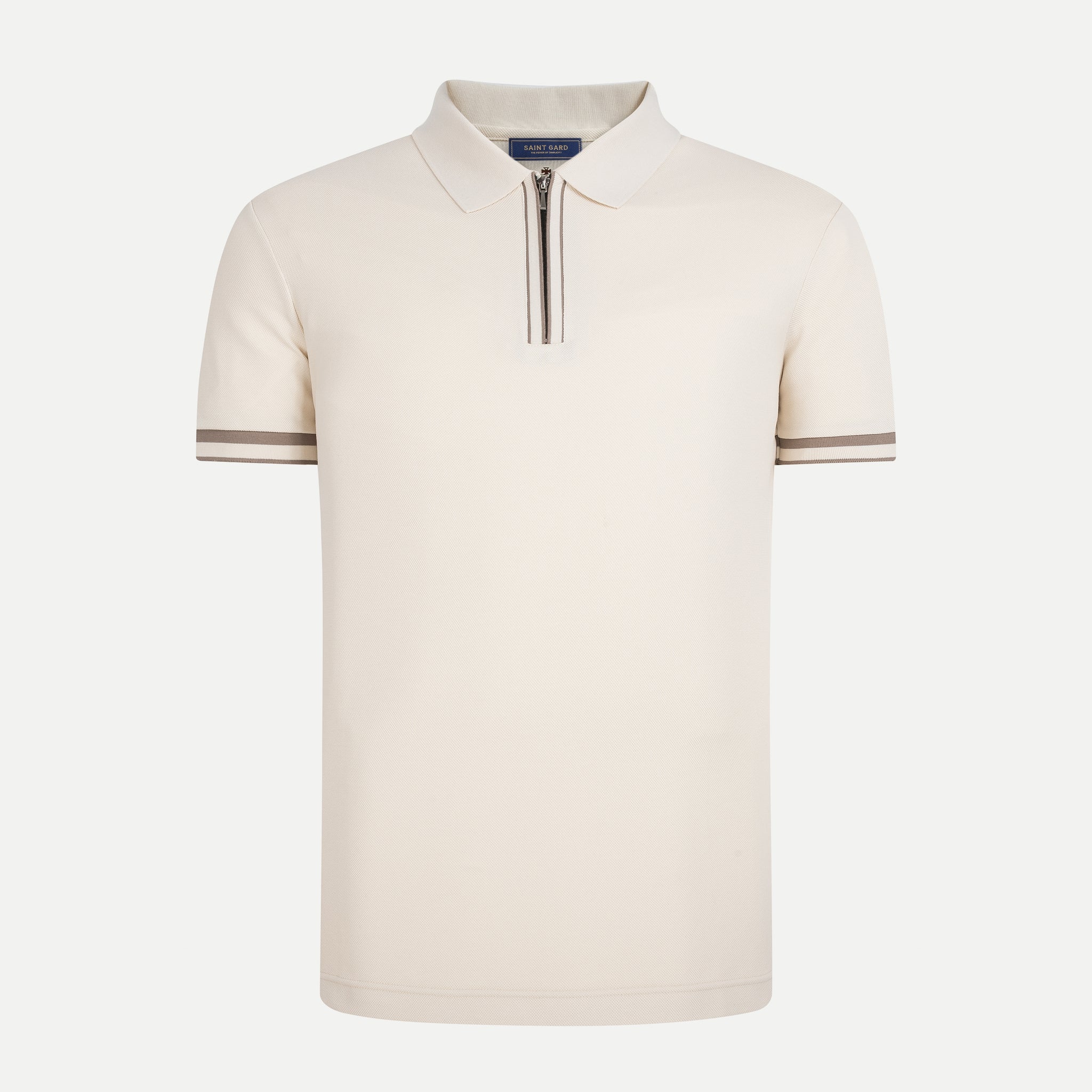 Áo polo cotton mềm phối khóa zip