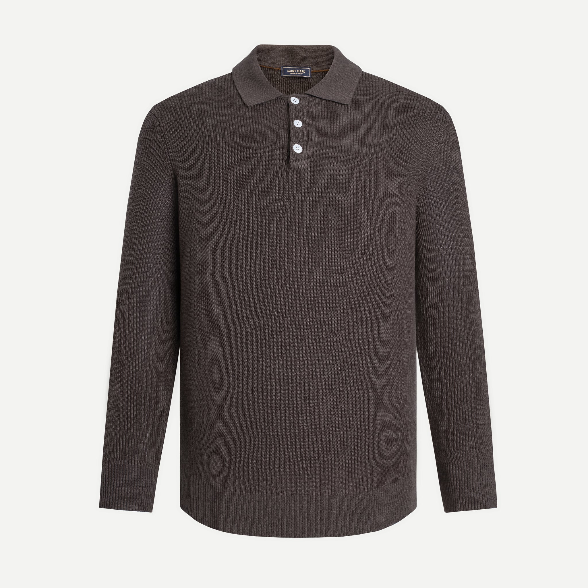 Áo len Polo dài tay Rib knit chống xù