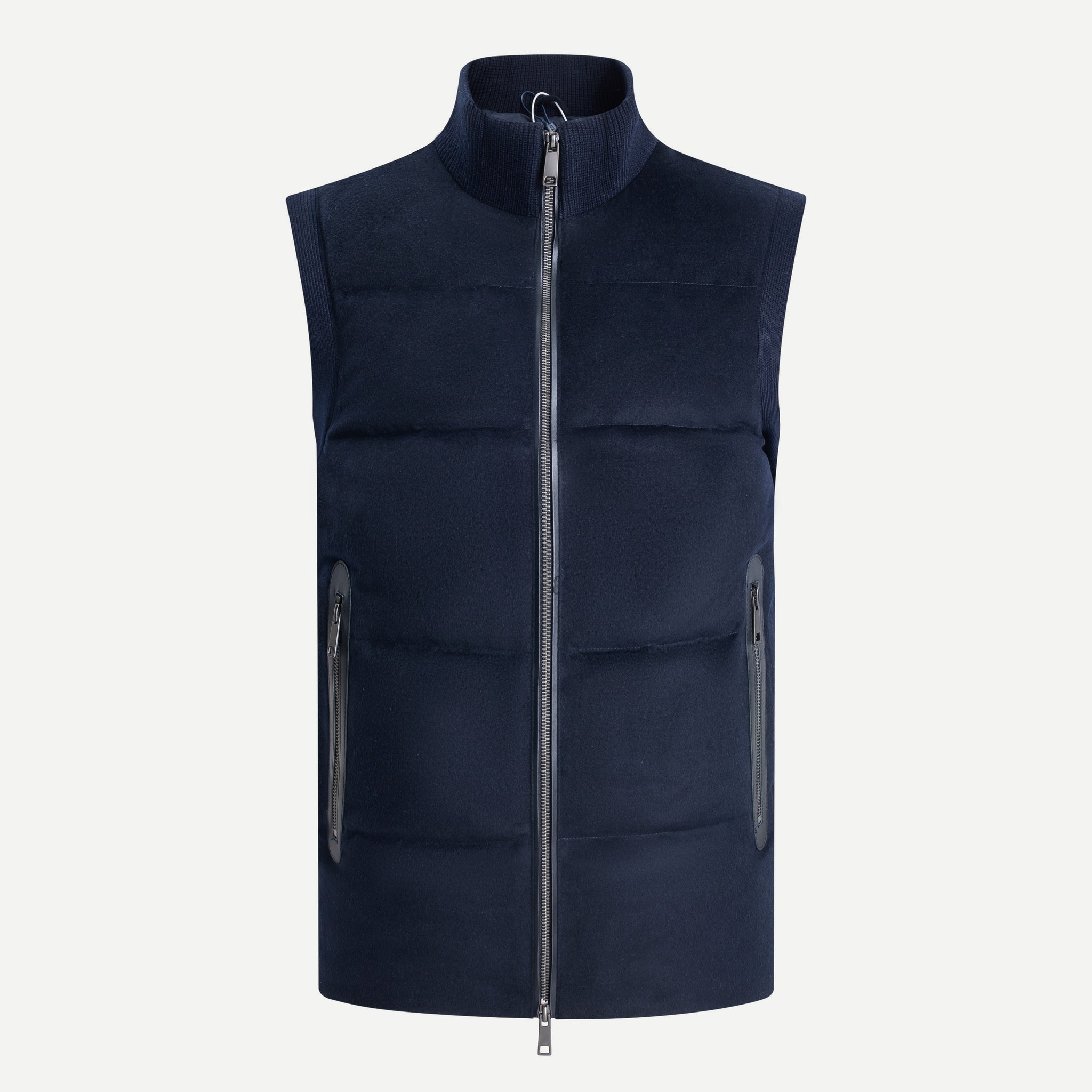 Áo ghile dạ len phối khóa zip