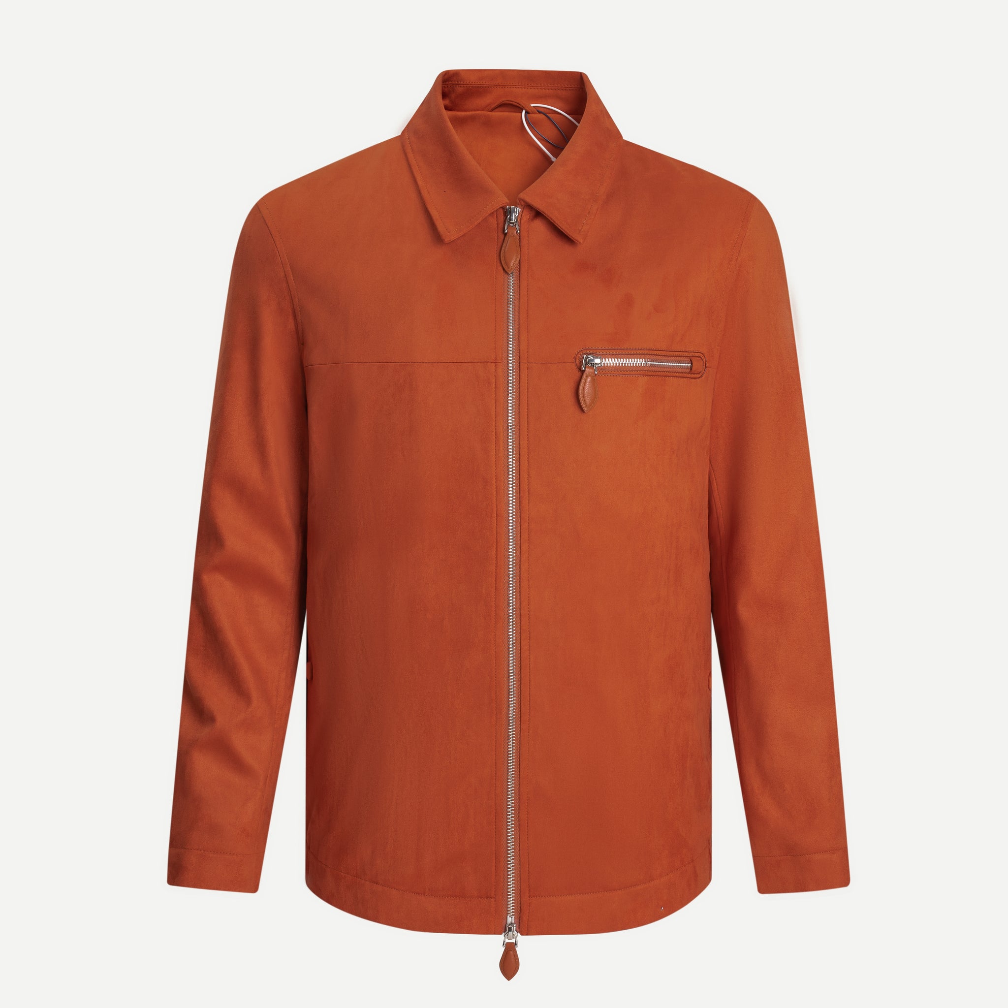 Áo khoác da lộn khóa zip