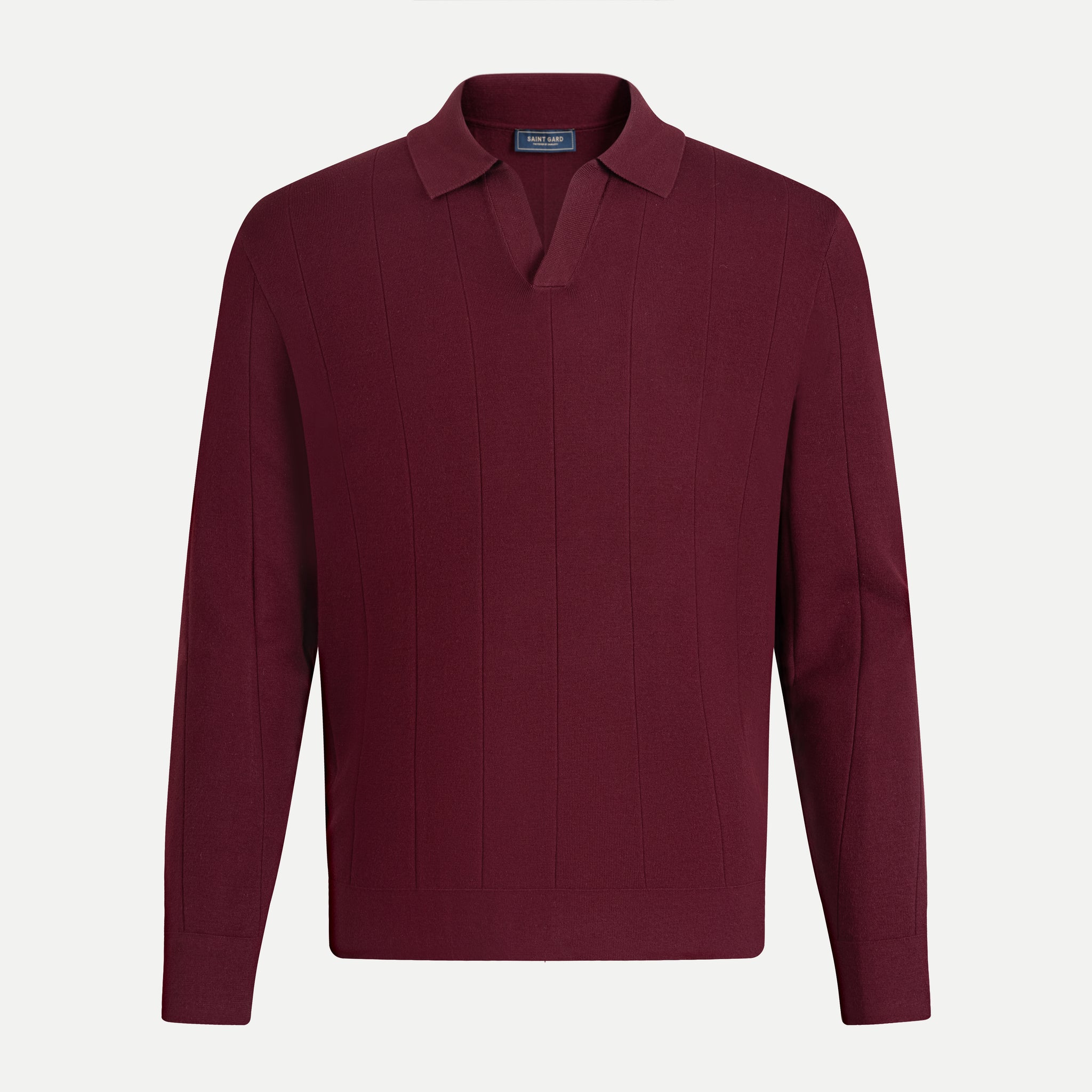 V-NECK KNIT WOOL POLO